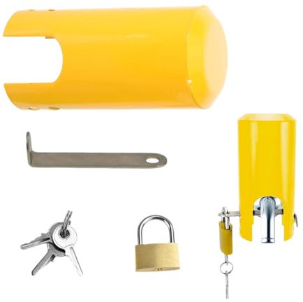 ZHYUAN WasserhahnSchloss, WasserhahnAussen mit Schloss, WasserhahnVerriegelung, Außenwasserhahn Abdeckung, Schutz vor Diebstahl und Vandalismus, Wasserhahn-Schutzhülle,für Outdoor-Gartenküche (Gelb)