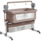 Dziranam Beistellbett Baby, Stubenwagen Baby mit Rollen, Atmungsaktives Netzgewebe, Sicheres und Stabiles Design, Babybett mit 5 Schaukelmodi(Khaki)