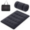 COSTWAY Japanische Futon Matratze, Tatami-Matte, Bodenmatratze, Klappmatratze mit waschbarem Bezug, Faltbare Schlafmatte mit Tragetasche, Beige, 90 x 200 cm (140 x 200 cm,Schwarz)