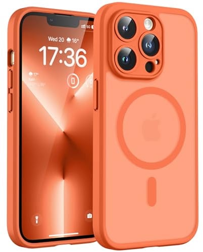 TOCOL for iPhone 13 Pro Max Case, Compatible with MagSafe, Orange