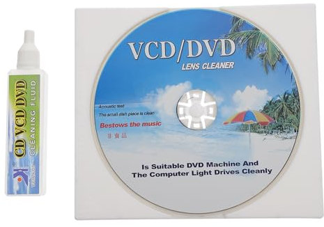 LALAFINA Vcd Player Reinigungsset Mit Reinigungsscheibe Und Bürste Cd/DVD Player Reinigungswerkzeug Für Langsames Laden Und Wiedergabefehler Praktisches Cd Reinigungssystem Für Klareren Klang