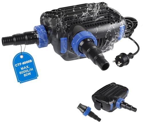 EXLECO Außenfilter Aquarium 1000L/H 24W mit UVC Klärer 9 W Aquarien Filter | Einstellbar Aussenfilter Aquariumfilter, 4 Stufen Kanisterfilter, Kammerfilter mit Filtermaterial, Schlauch, HW-702B