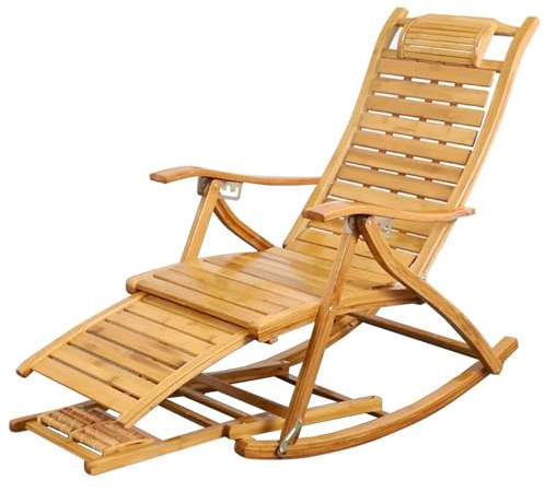 Klappbare Sonnenliege Liegestuhl - Faltbarer Bambus-Garten und Terrasse Relaxer für Wohnzimmer und Rasen