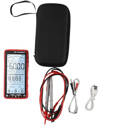 Digital-Multimeter 681 mit wiederaufladbarem Lithium-Akku über USB; ausgestattet mit NCV-Sensor und heller Taschenlampe für erhöhte Sicherheit (rot)