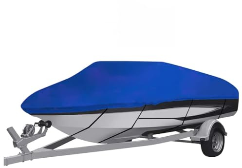 Nqyjm Telone per barca, blu, 440 x 180 x 40 cm, telone di copertura per barche, impermeabile, per yacht, barca da pesca, scafo a V