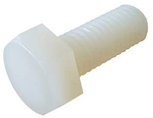 netproshop 10 x Sechskant Schraube Kunststoff M8 20mm weiss