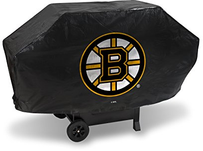 Rico Industries NHL Boston Bruins Black Deluxe Grill Cover Deluxe Vinyl Grill Cover - 68 Wide/Heavy Duty/Velcro Staps