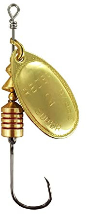 MAPSO - 5 Cucharillas de Pesca REDER-2 Oro 4,50 GMS. Anz. Simple sin Muerte