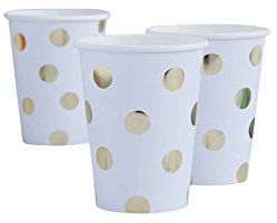 Ginger Ray pm-947 Pick und Mix Folie Polka Papierbecher(8er Pack), Gold