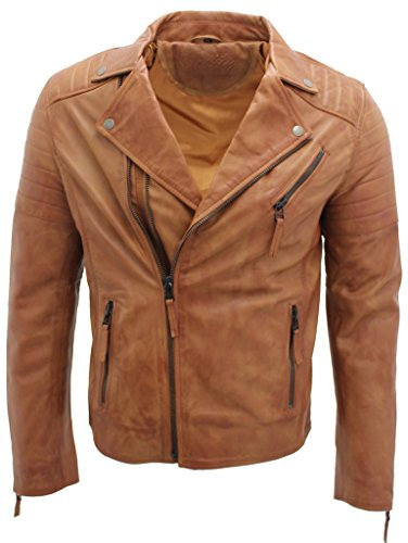 Infinity Croce abbronzarsi Zip Brando Pelle Chiodo Uomo XL