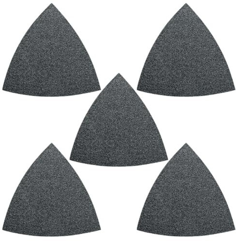 FEIN Schleifblätter Korn 40, Kantenlänge 80 mm, VE 5 St., Für den universellen Einsatz auf nahezu allen Materialien. Ungelocht, Klettschnellbefestigung