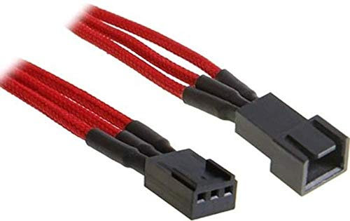 BitFenix 60cm 3-Pin Extension Cable - Sleeved Red/Black