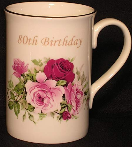 80th Birthday Gift Mug in Bone China