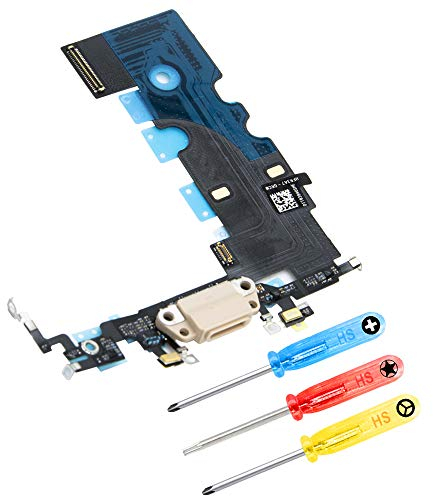 MMOBIEL Connecteur de Charge Compatible avec la Série iPhone 8 - Port de Charge - Câble Flex Connecteur Dock - Remplacement Prise Audio/Microphone/Antenne - Tournevis Inclus - Doré