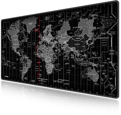 LL-COEUR XXL Etendue Tapis de Souris Gaming Mouse Pad Planisphère Office Table Mat (700 x 400 x 2 mm)
