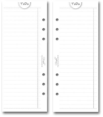 SinnWunder® 40 Blatt ToDo, Aufgaben oder Projekt-Listen aus starkem Papier mit Filofax-Lochung für 6-Ring-Planer Größe Din A5 - PureSinn