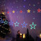 BLOOMWIN Sterne Lichtervorhang Fenster Innen Weihnachten Lichterkettenvorhang Bunt USB 2x1m 138LEDs 8 Modi Stimmungslichter Weihnachtsbeleuchtung für Fenster Innen Sternenvorhang Mehrfarbig