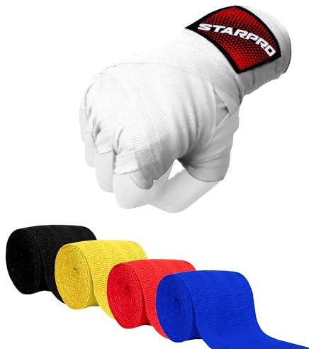 Starpro Boxbandagen Elastische Boxbandagen mit Daumenschlaufe - 2,55m, 3,5m und 4,5m - Für MMA, Kickboxen, Boxen Sport und Kampfsport - Herren, Frauen & Kinder - Langlebige Handgelenk Bandagen