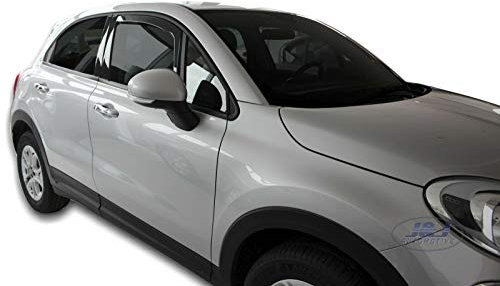 J&J AUTOMOTIVE | Windabweiser Passend Für 500X ab 2015, Heko Regenabweiser, Getönt, Set 2-Teilig, Vorne, Aerodynamisch