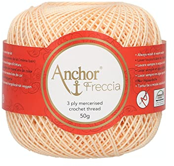 Anchor 4771006-01010 Häkelgarne, 100% Baumwolle, 1010, Stärke 6, 88 Gramm