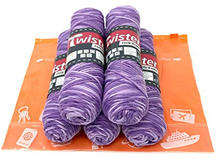 Farbverlaufsgarn Haekelgarn Baumwollgarn Stricken Haekeln Basteln 5x50g Fb.101 lila inkl.Zippbeutel