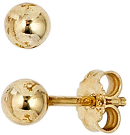 Paar Ohrstecker aus 333 Gold Gelbgold Kugel Ø 4mm Ohrringe Ohrschmuck