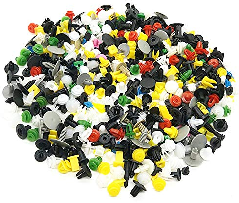 1000 Pièces Rivet Clips Plastique,Clips Plastique Voiture,Plastique Voiture Attache Porte Garniture Clip,pour Voiture Clip de Porte,Dispositif de Retenue de Pare-Chocs(Couleur Aléatoire)