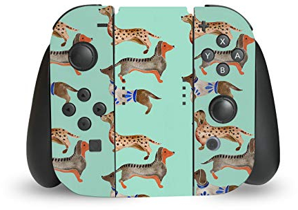 Head Case Designs Offizielle Zugelassen Cat Coquillette Dachshunde Kunst Mix Vinyl Haut Gaming Aufkleber Abziehbild Abdeckung kompatibel mit Nintendo Switch Joy-Con Controller