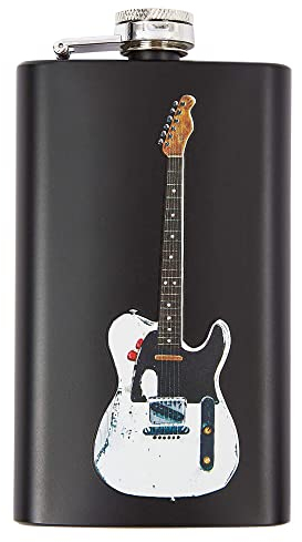 Rick Parfitt - Petaca con caja de regalo, acero inoxidable 6 0z | Obra de arte original