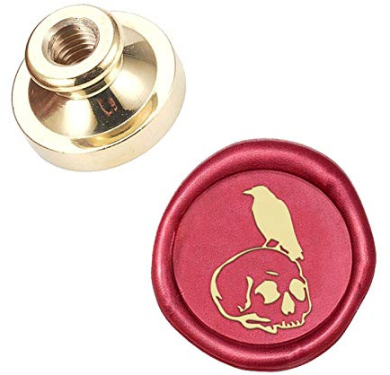 CRASPIRE Wax Seal Stempelkopf Crow Abnehmbare Versiegelung Messing Stempelkopf 25mm Für Kreative Geschenkumschläge Einladungskarten Dekoration