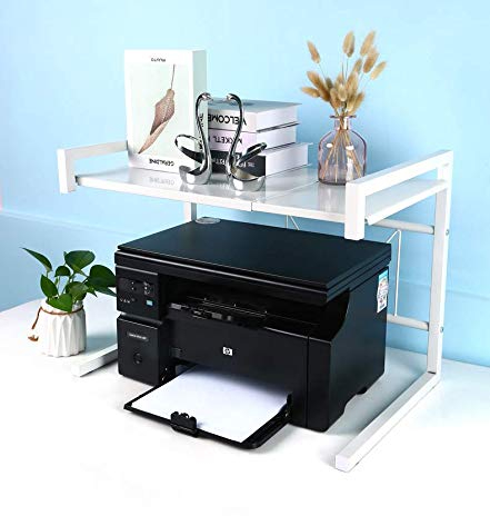 Luchs– Druckerhalter Ständer Druckerständer Halterung aus Metall Organizer Schreibtisch-Regal für Drucker ideal für Büro und Zuhause geeignet, in der Breite ausziehbar (Modern)