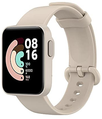 Happytop Bracelet de montre Acier, Compatible avec Xiaomi Mi Watch Lite, Silicone, 125 mm x 21.5 mm, Beige, Unisex, Sport Loop, Résistant à l'usure
