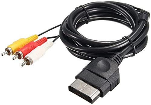 Multibao Audio Video Composite AV Cable 3 RCA Home TV Wire Cord for Xbox Classic 1 Black 1.8m