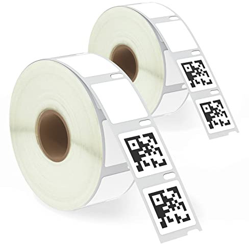BETCKEY - 2 Rollen Ablösbar Mehrzwecketiketten Kompatibel mit DYMO S0929120, 25mm x 25mm, 1500 Selbstklebende Etiketten für LabelWriter 450, 4XL NICHT passend 550 oder 5XL