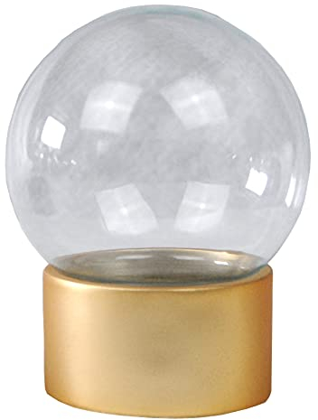 Snowglobe for You | Personalisierte Schneekugel m. 1 x Schnee | Bastelset Schneekugel selber Machen | Glaskugel und Polyresinsockel Holzoptik | 100mm Durchmesser | 40115