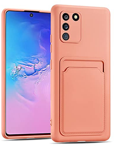 CoolGadget Card Case für Samsung Galaxy S10 Lite, TPU Schutzhülle mit Kartenfach und erhöhtem Kantenschutz, Rosa