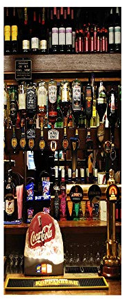 Türtapete selbstklebend Bar TürPoster 3D Bewirken Fototapete Türfolie Poster Tapete Abnehmbar Wandtapete für Wohnzimmer Küche Schlafzimmer 77X200CM