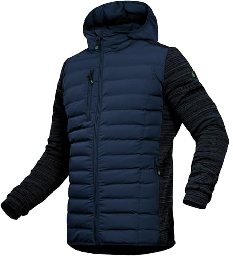 Leibwächter Hybridjacke Herren mit Kapuze – Kornblau – XS – Moderne & Wärmende Jacke – Allwetter Hybrid Steppjacke Übergangsjacke – Strapazierfähige Reißverschluss Taschen