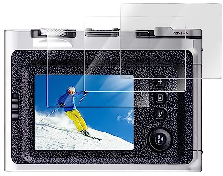 Rieibi [3 Pack LCD Screen Protector for Fujifilm Instax Mini EVO Instant Camera/X-Pro1 Camera, 0.25mm 9H Hardness Tempered Glass Film for Fuji instax evo/ XPRO1