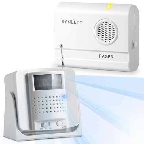 SYNLETT Allarme da letto con sensore di movimento wireless per prevenzione delle cadute interne per anziani, monitoraggio della demenza, anziani, campanello per porta domestica