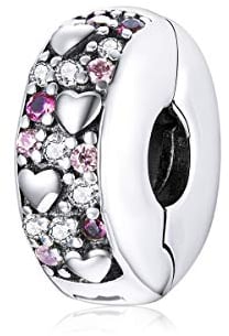 Stopper für Pandora Armbänder-925 Sterlingsilber Clip Herz Spacer Stopper Bead Charm mit Schmuckkästchen