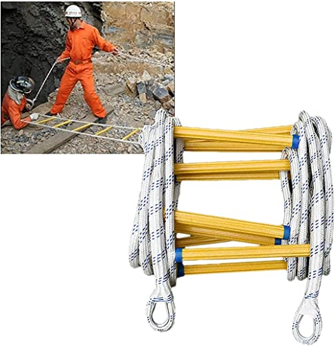 N A Strickleiter Feuerleiter,Erwachsene Rettungsleiter Feuerfest 12M Strickleitern Mit Karabinerhaken Wiederverwendbar Mit Höhensicherheit,Perfekt Für Fenster Und Balkon(3M-30M),12m