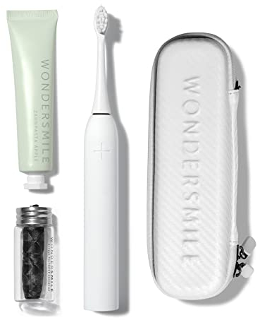 Wondersmile Schallzahnbürste PRO - Testsieger 2025 - Elektrische Zahnbürste im Set (Travel Care Bundle, All White Bundle)