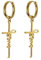 Kreuz Jesus Ohrringe Für Frauen Männer Edelstahl Mode Zierliche Jesus Kreuz Anhänger Clip Auf Creolen Christlicher Glaube Schmuck Geschenk Für Mädchen (Gold)