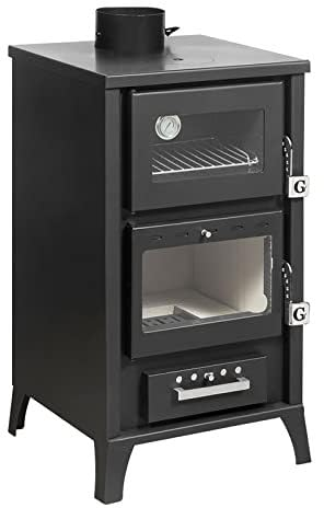 Decor Space Stufa a legna Ares 15,3 kw con forno in acciaio verniciato h 91 cm