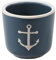 Seaside No.64 - maritimes Steingutgeschirr - Motive Anker, Steuerrad & Papierboot - Steinzeugkeramik weiß & blau - Geschirrset Küchenzubehör - Geschenkartikel (blau, Eierbecher Anker)