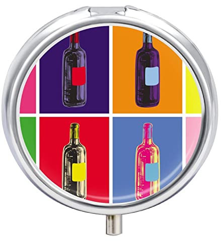 Pill Box Colorful Bottles Cute Daily Pill Case Pill Organizer 2 Compartments