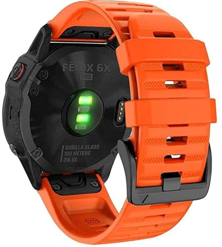 INF Garmin Armband 26 mm Fenix 6X / 5X Plus / 3HR / Descent MK1 Silikon Orange