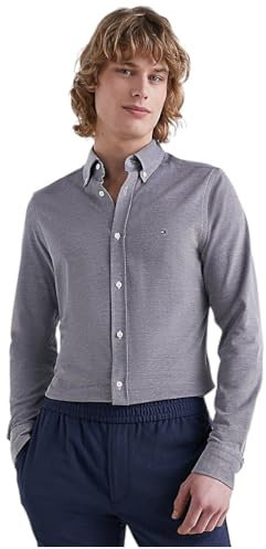 Tommy Hilfiger Homme Chemise Knitted Manches Longues, Bleu (Carbon Navy), M