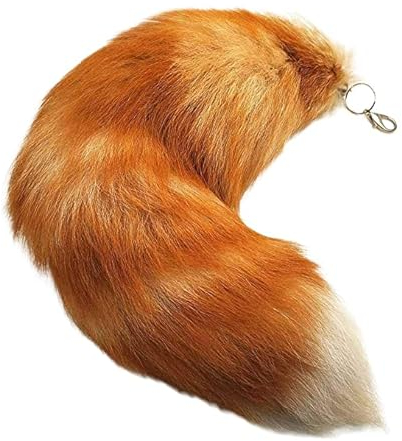 Permangallop fuchsschwanz anhänger fuchsschwanz Schlüsselanhänger Animal Tail Zubehör Tasche Charme Plüsch-Anhänger Groß Plüsch-Schlüsselanhänger Tanz-Requisiten (Gelb.)